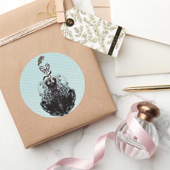 Rond Sticker de mode Diva - Points blancs (Cadeaux)