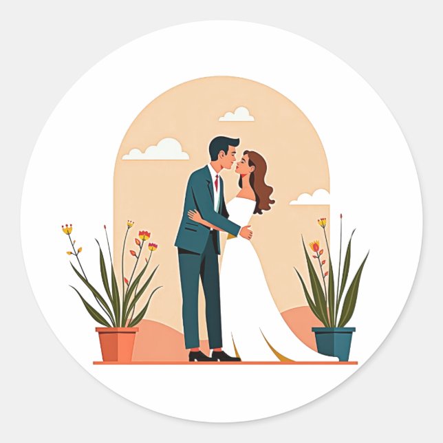 Rond Sticker de moment mariage (Devant)