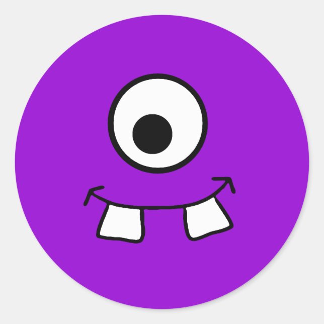 Rond Sticker de monstre violet teinté googly (Devant)