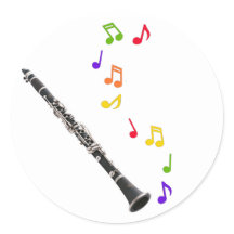 Sticker de musique colorée Clarinet