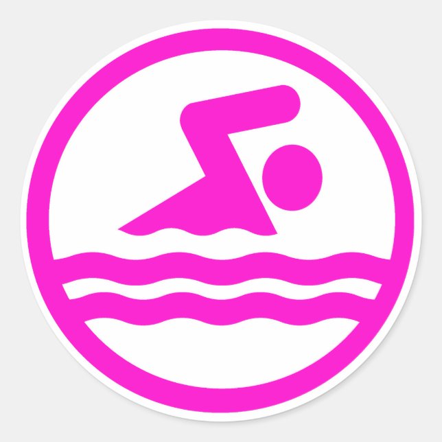 Rond Sticker de natation et plongée rose (Devant)