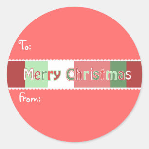 Rond Sticker de Noël "À" & "À" Vous choisissez la coule