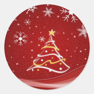 Rond Sticker de Noël Arbre
