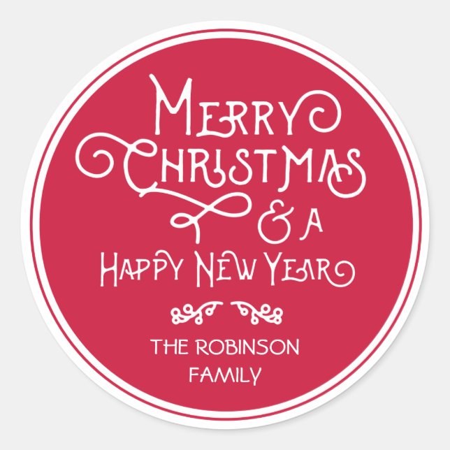 Rond Sticker de Noël Art déco (Devant)