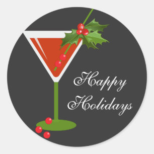 Rond Sticker de Noël Cocktail Party