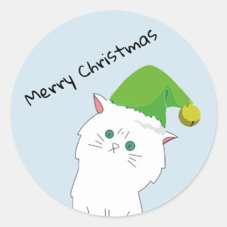Rond Sticker de Noël de chat
