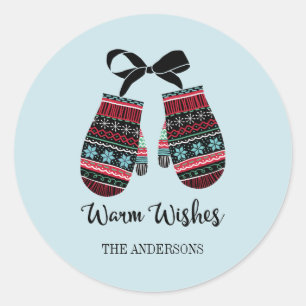 Rond Sticker de Noël de Holiday Mittens