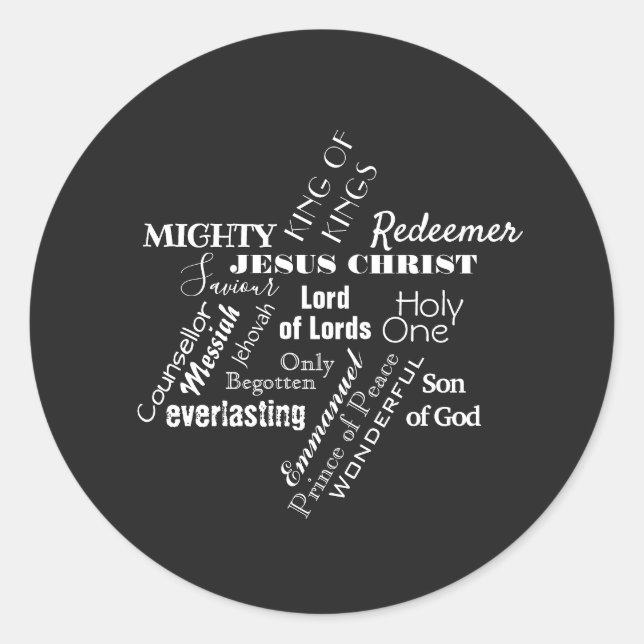 Rond Sticker de Noël de Jésus (Devant)