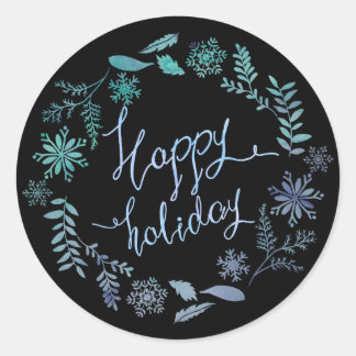 Rond Sticker de Noël de Joyeux Fêtes