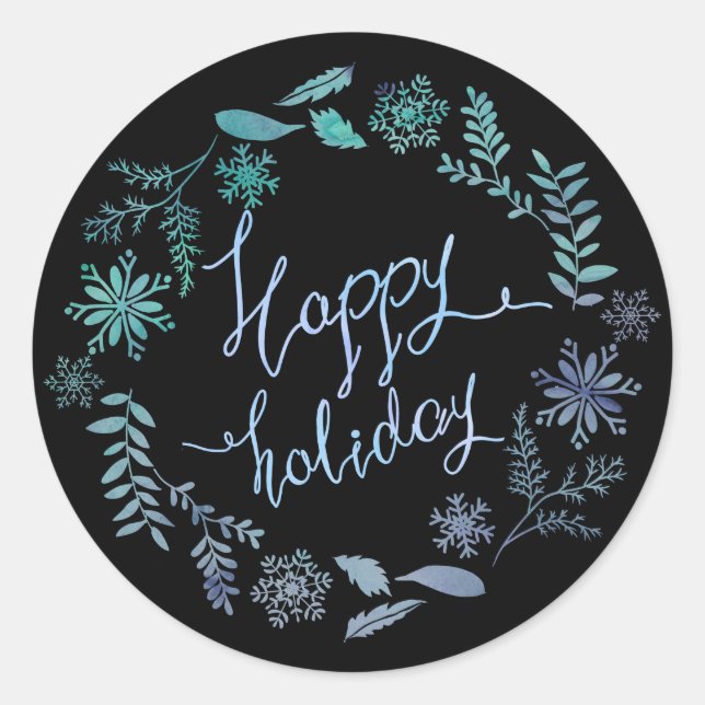 Rond Sticker de Noël de Joyeux Fêtes (Devant)