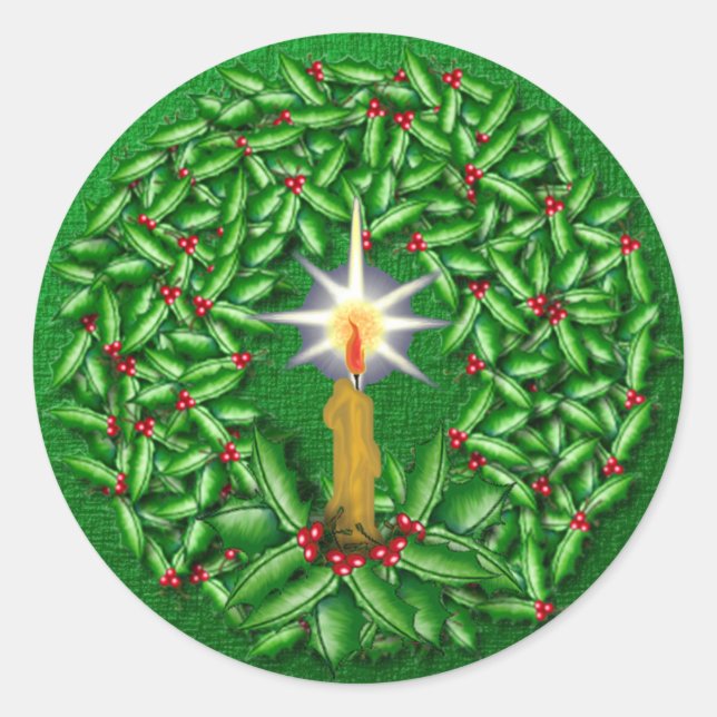 Rond Sticker de Noël de nuit (Devant)