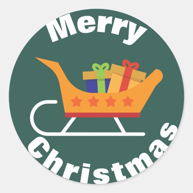 Rond Sticker de Noël de père Noël (Devant)