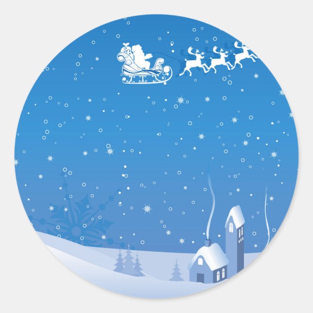Rond Sticker de Noël d'hiver (Devant)