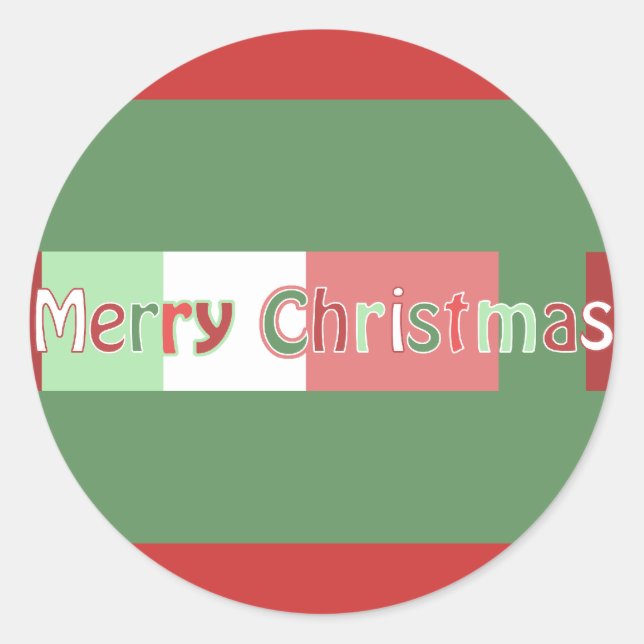 Rond Sticker de Noël en lettres multicolores (Devant)