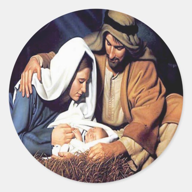 Rond Sticker de Noël Jésus (Devant)