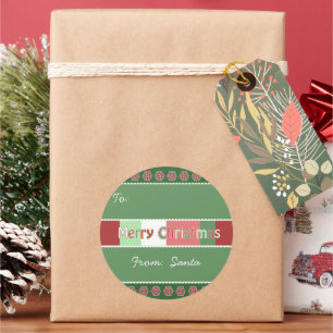 Rond Sticker De Noël Montré Vert Mais Vous Choisissez L