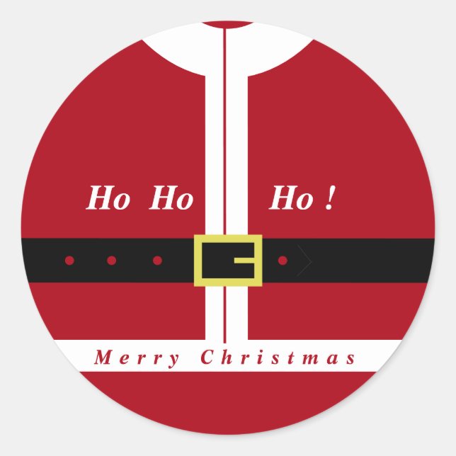 Rond Sticker de Noël Père Noël - Amusant (Devant)