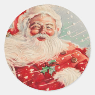 Rond sticker de Noël Père Noël vintage