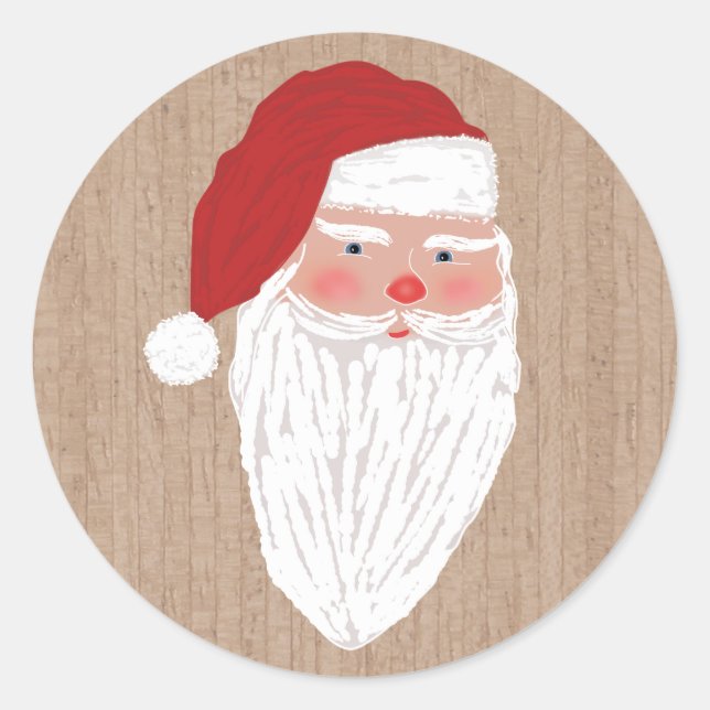 Rond Sticker de Noël Père Noël vintage (Devant)