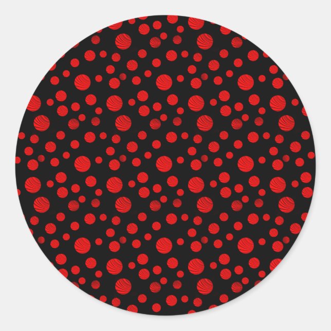 Rond Sticker de Noël Pois rouge (Devant)
