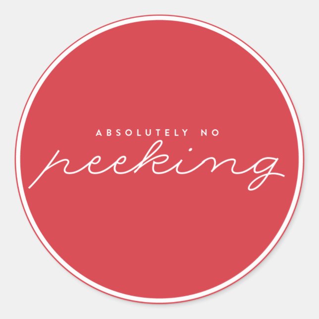 Rond Sticker de Noël Red No Peeking (Devant)