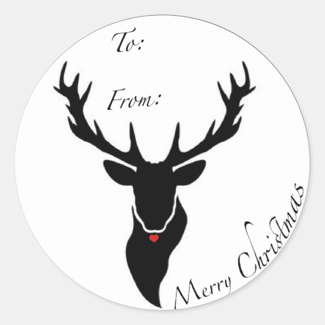 Rond sticker de noël Reindeer (Devant)