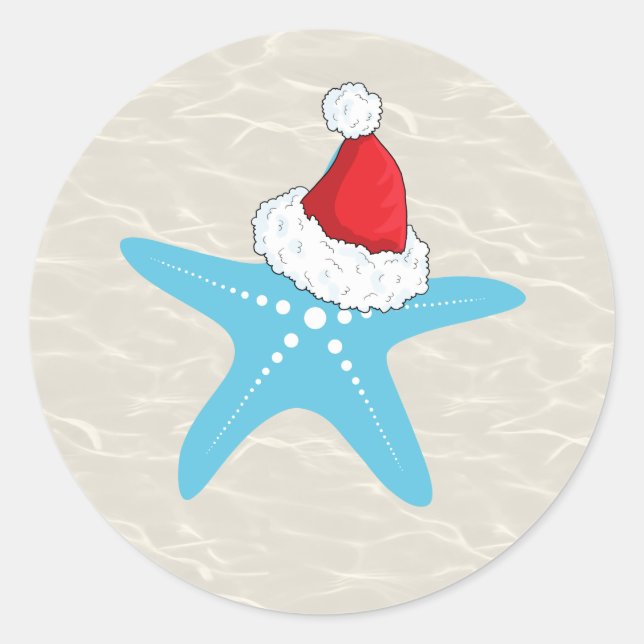 Rond Sticker de Noël Tropical Starfish (Devant)