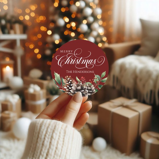 Rond Sticker de Noël Typographie personnalisée (Créateur téléchargé)
