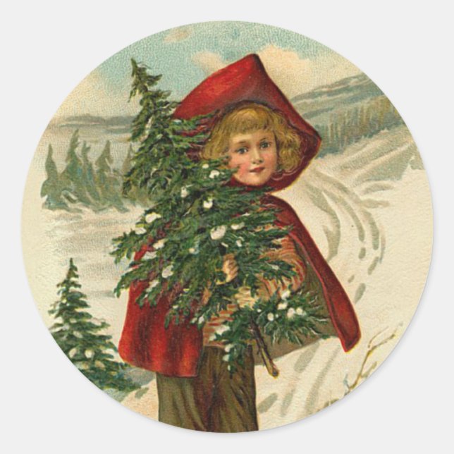 Rond sticker de Noël victorien (Devant)