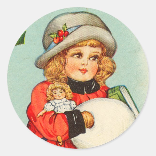Rond sticker de Noël victorien (Devant)