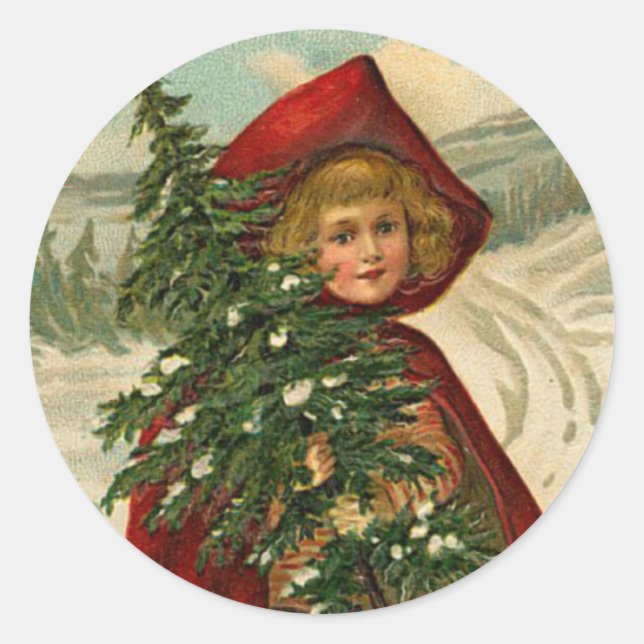 Rond sticker de Noël victorien (Devant)