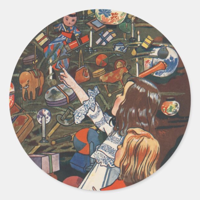 Rond Sticker de Noël vintage Charles Robinson (Devant)