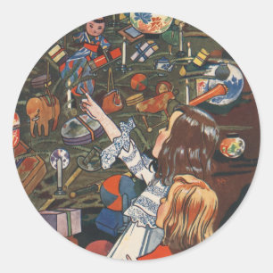 Rond Sticker de Noël vintage Charles Robinson