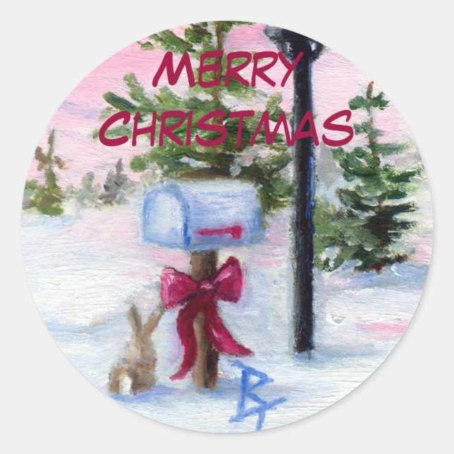 Rond Sticker de Noël Winter Wonderland (Devant)
