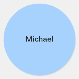 Rond Sticker de nom Michael Kids Personnalisé bleu clai