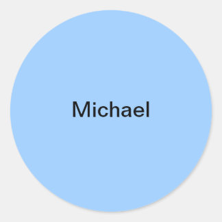 Rond Sticker de nom Michael Kids Personnalisé bleu clai