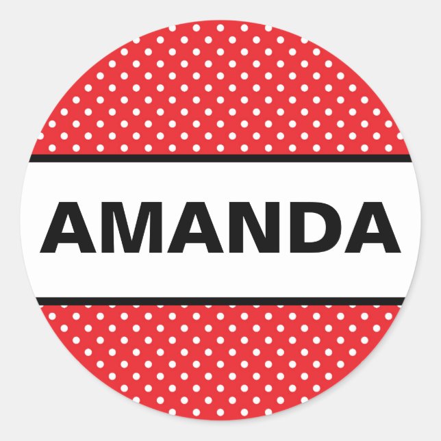 Rond Sticker de nom personnalisé inspiré de la souris M (Devant)