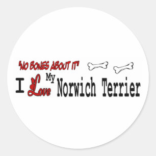 Rond Sticker de Norwich Terrier (I Love)
