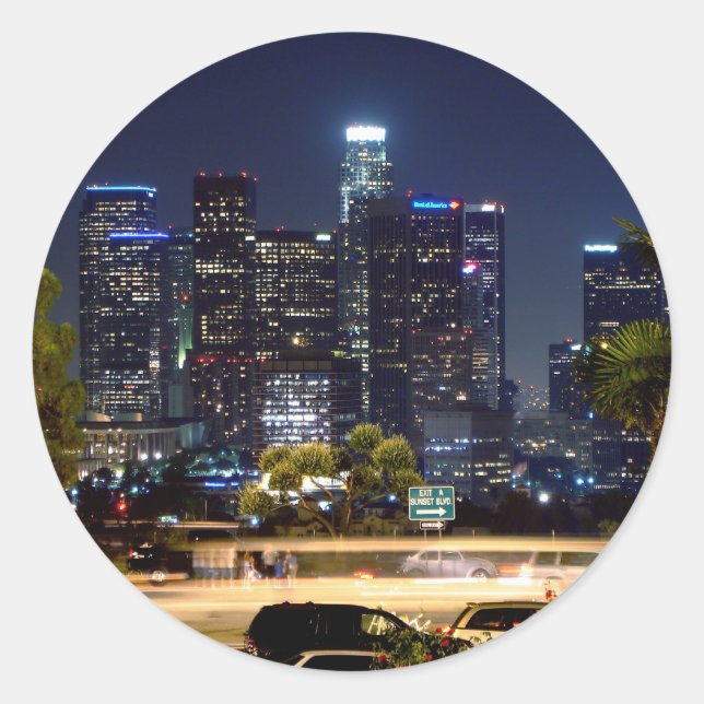 Rond Sticker de nuit de Los Angeles (Devant)