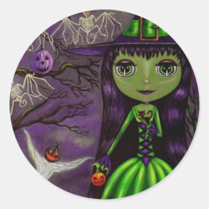 Rond Sticker de nuit Eerie Halloween