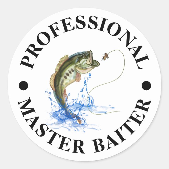 Rond Sticker de pêche professionnelle Master Baiter Fun (Devant)