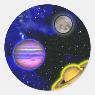 Rond Sticker de peinture spatiale