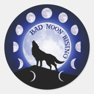 Rond Sticker de phase Werewolf Moon