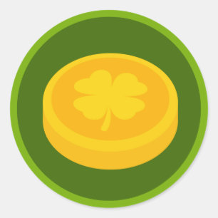 Rond sticker de pièce d'or Saint Patrick's Day