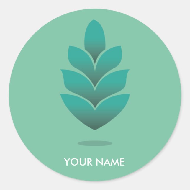 ROND STICKER DE PINE CONE PASTEL TURQUOISE (Devant)
