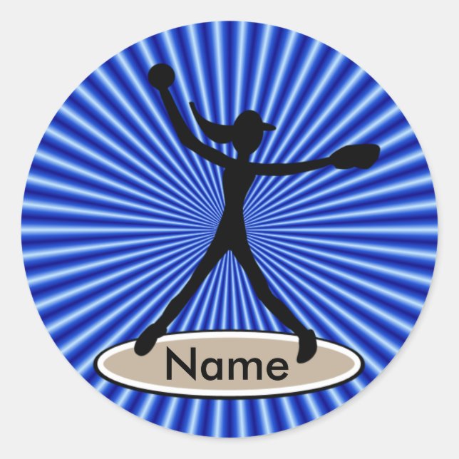 Rond Sticker de Pitcher de balle molle rapide (Devant)