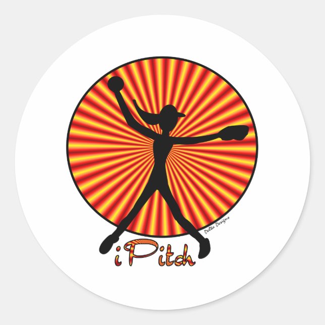 Rond Sticker de Pitcher de balle molle rapide (Devant)