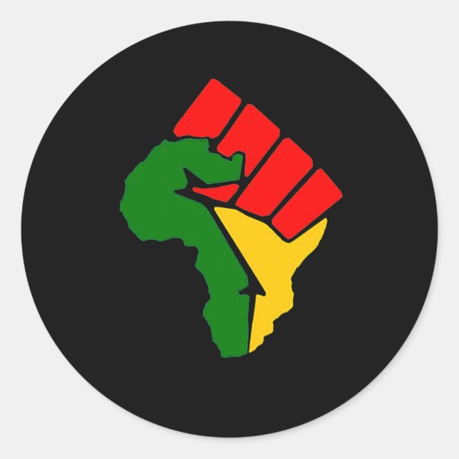 Rond Sticker de poing levé en Afrique (Devant)