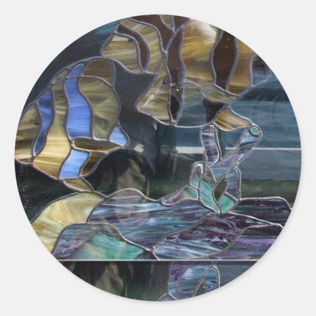 Rond Sticker de poisson en verre tendu (Devant)