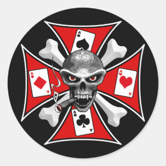Rond Sticker de poker crânien